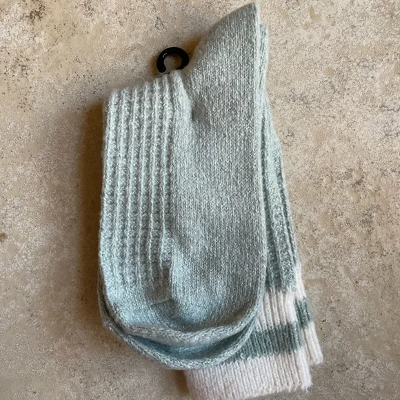 Muk Luks Green and White Cozy Boot Socks - Picture 2 of 4